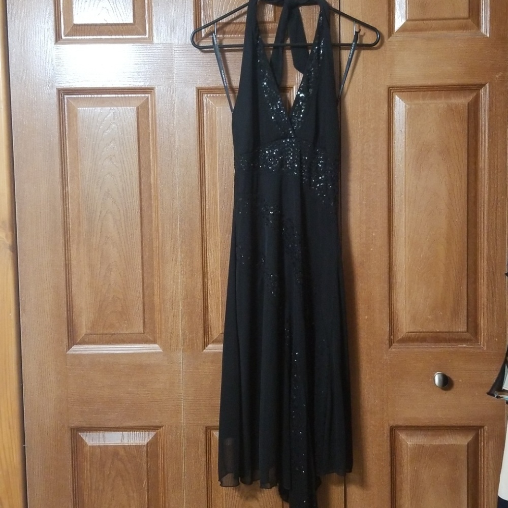 Black halter, party dress